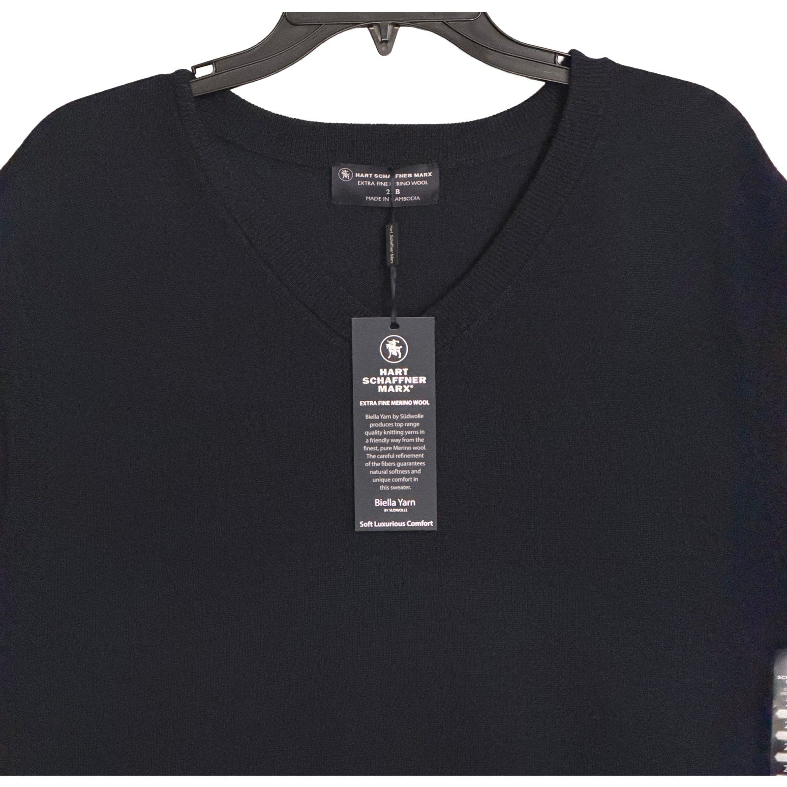 Hart Schaffner Marx Sweater Vest Men's 2XB Big & Tall Wool Navy Heather
