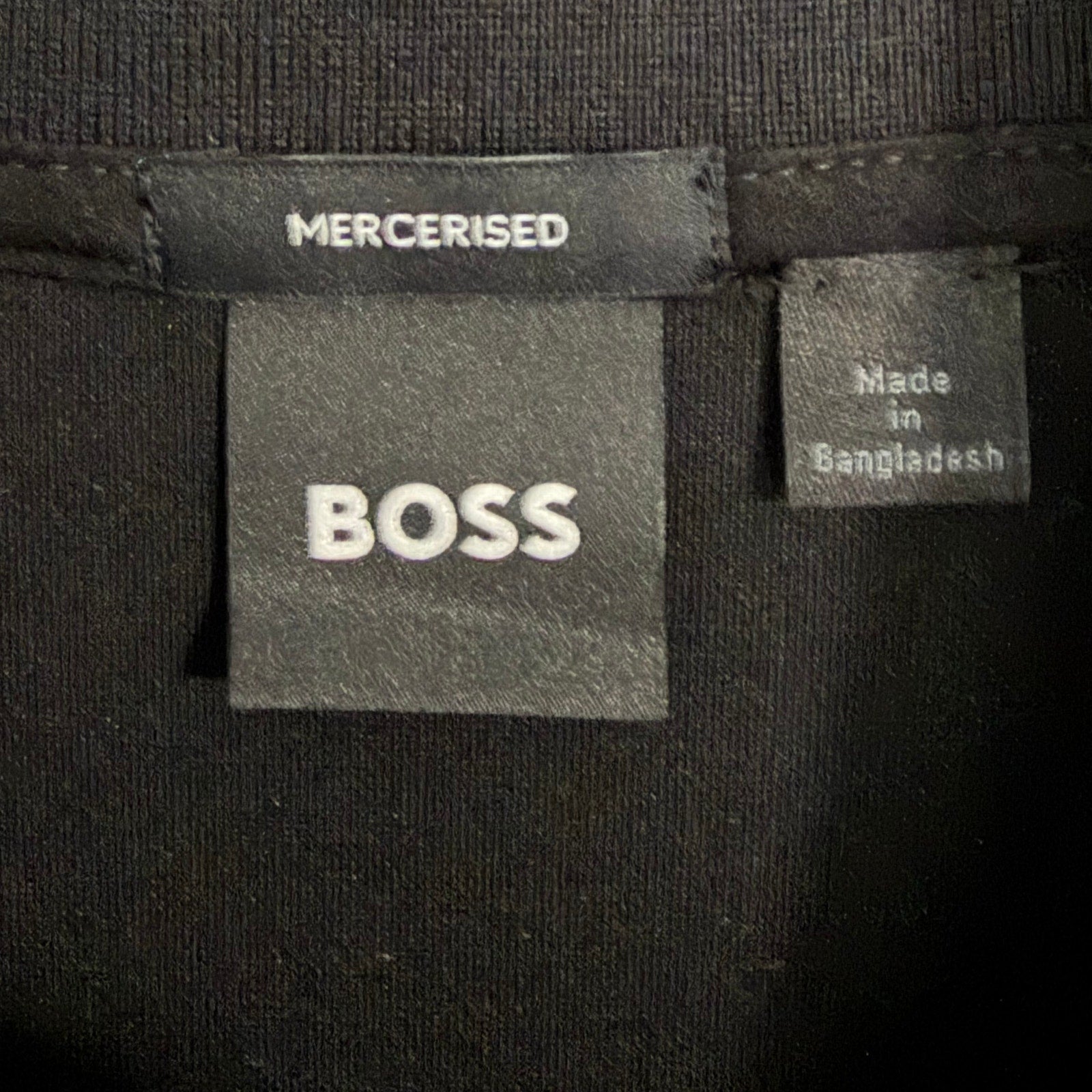 Boss Half-Zip Pullover Men's 2XT Mercerized Cotton Stand Collar Solid Black