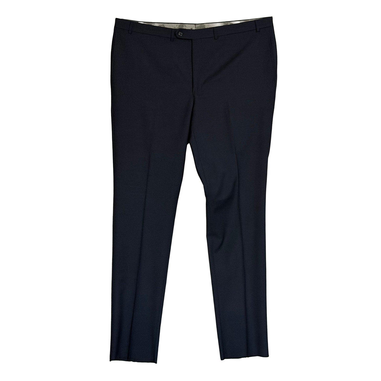 Daniel Cremieux Dress Pant Men's 46L Traveler Raw Hem Comfort Waist Navy