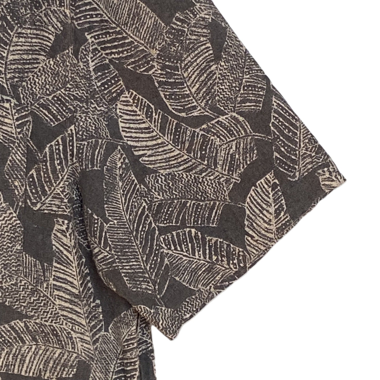 Faherty Camp Shirt Men's Large "The Breeze" Short Sleeve Graphite Rainforest