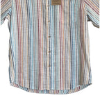 Faherty Shirt Men's Medium Breeze Shirt Short Slv Linen Multicolor Stripe