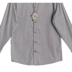 Visconti Black Men's Small Button Up Shirt Geometric Print Bark Stretch