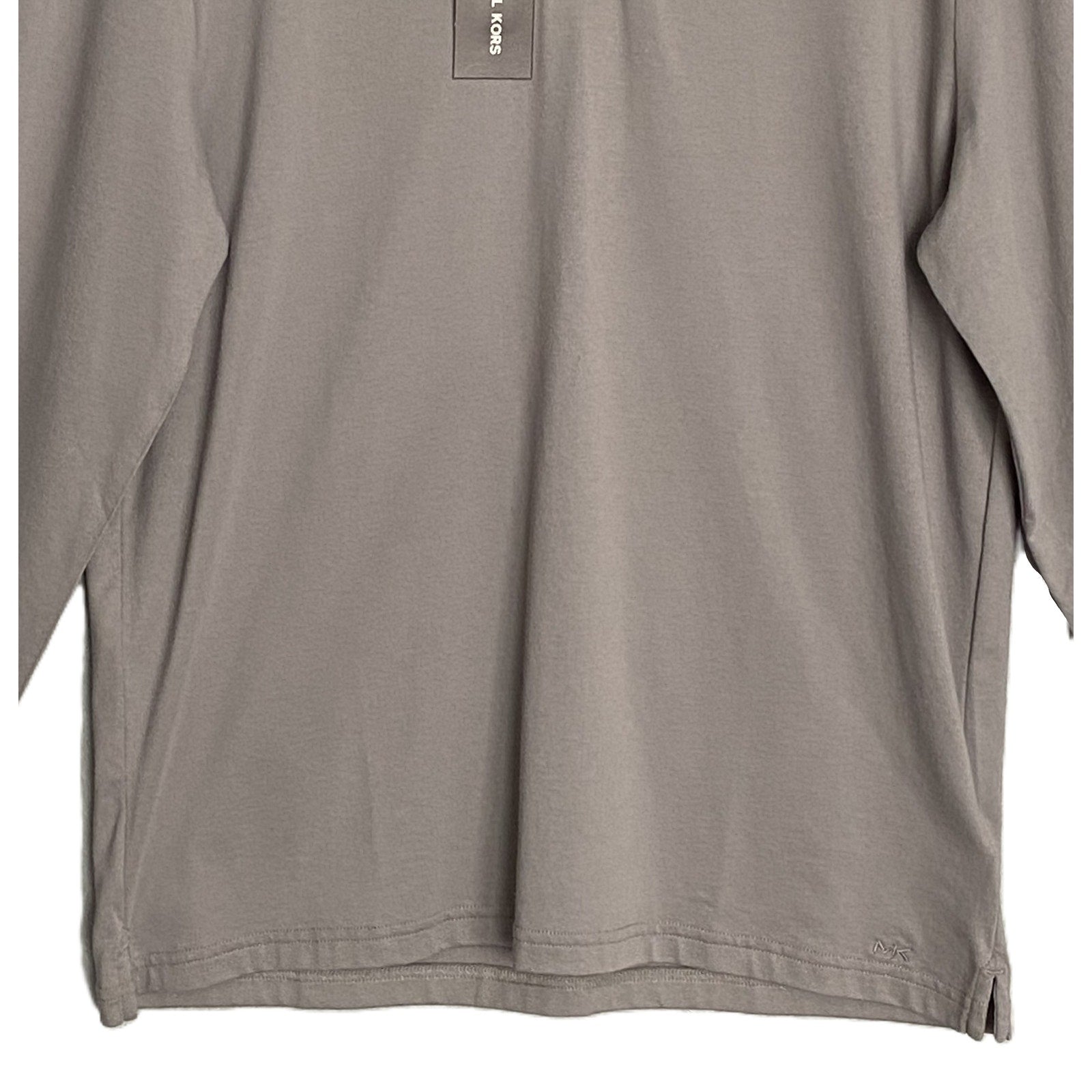 Michael Kors Polo Shirt Hoodie Men's Large Pima Cotton Stretch Taupe