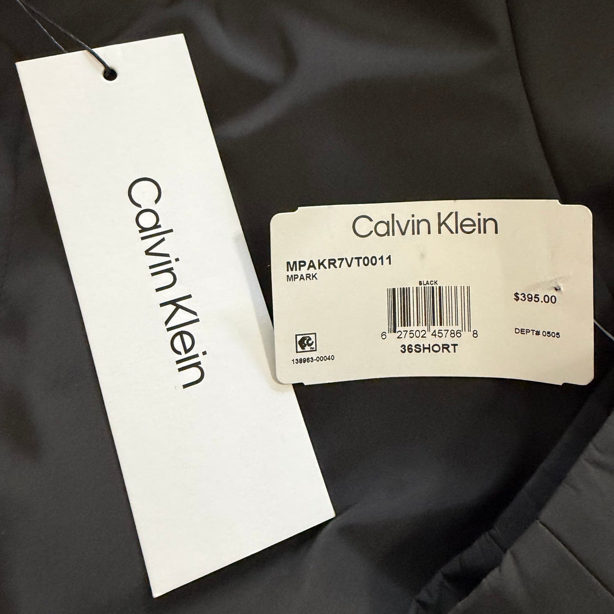 Calvin Klein Raincoat Overcoat Men's 36 Short MPARK Single-Breasted Black