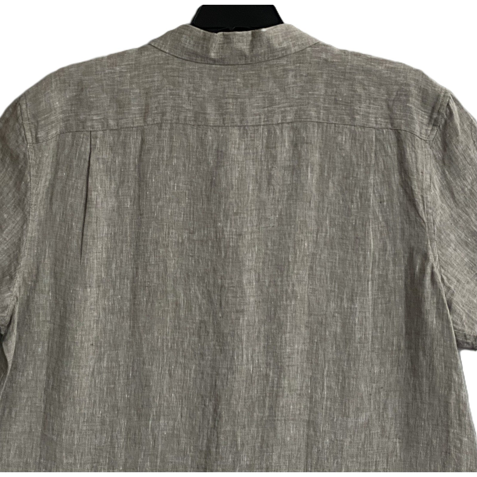 Michael Kors Linen Shirt Men's XL Classic Fit Short Sleeve Gray Heather