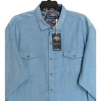 Tommy Bahama Casual Shirt Men's XXL Coastline Cord Heather Bay Raincloud