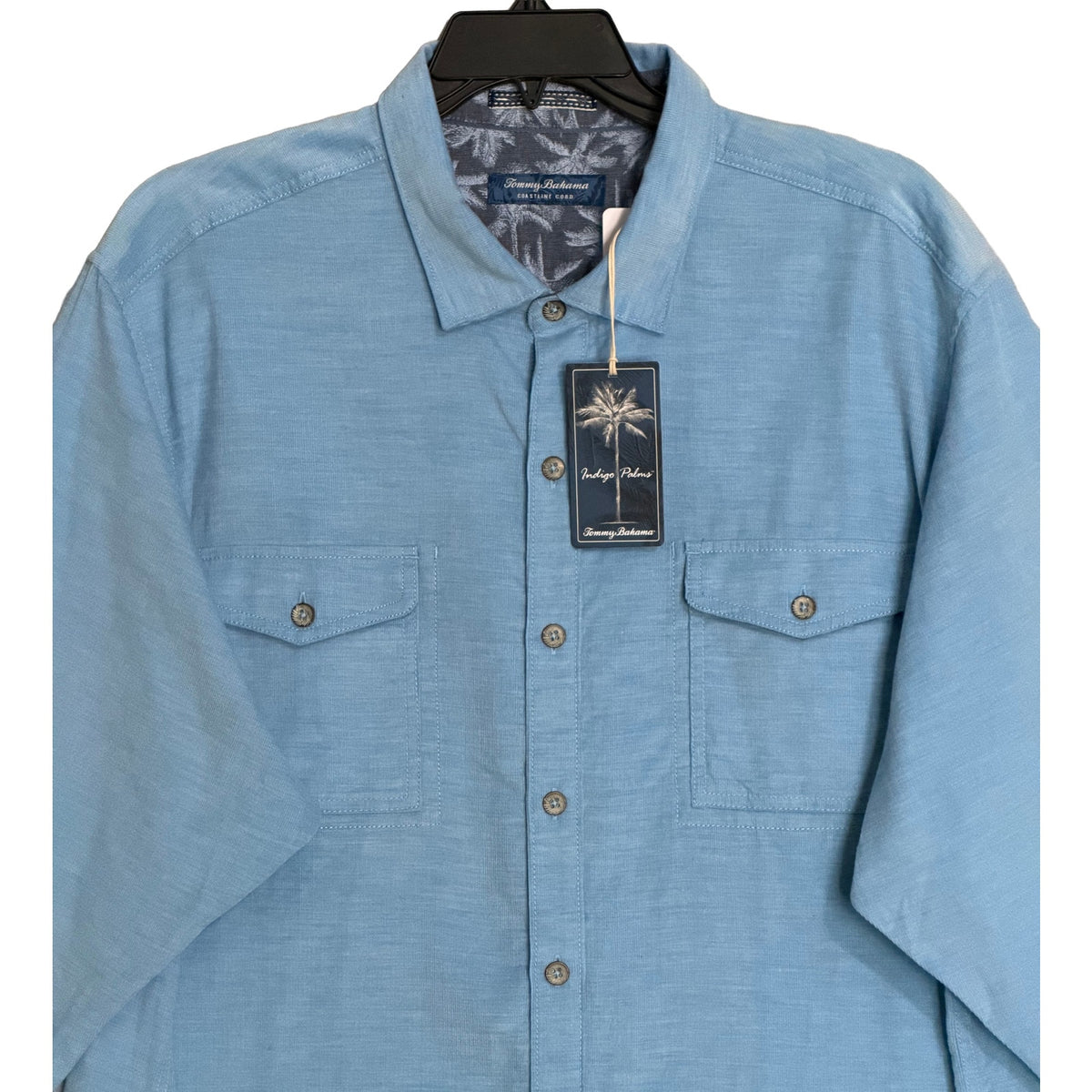 Tommy Bahama Casual Shirt Men's XXL Coastline Cord Heather Bay Raincloud