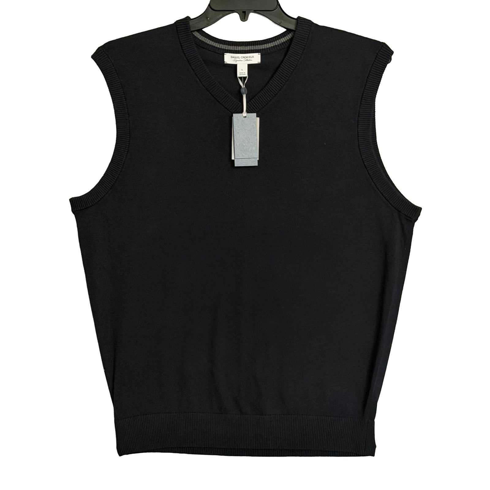 Daniel Cremieux Sweater Vest Men's Large Supima Cotton Cashmere Navy