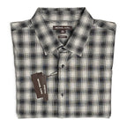 Michael Kors Flannel Shirt Men's XXL Classic Fit Black Grey Plaid Stretch