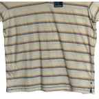 Tommy Bahama Henley Men's Medium Short Sleeve "Soleil Stripe Henley" Coconut