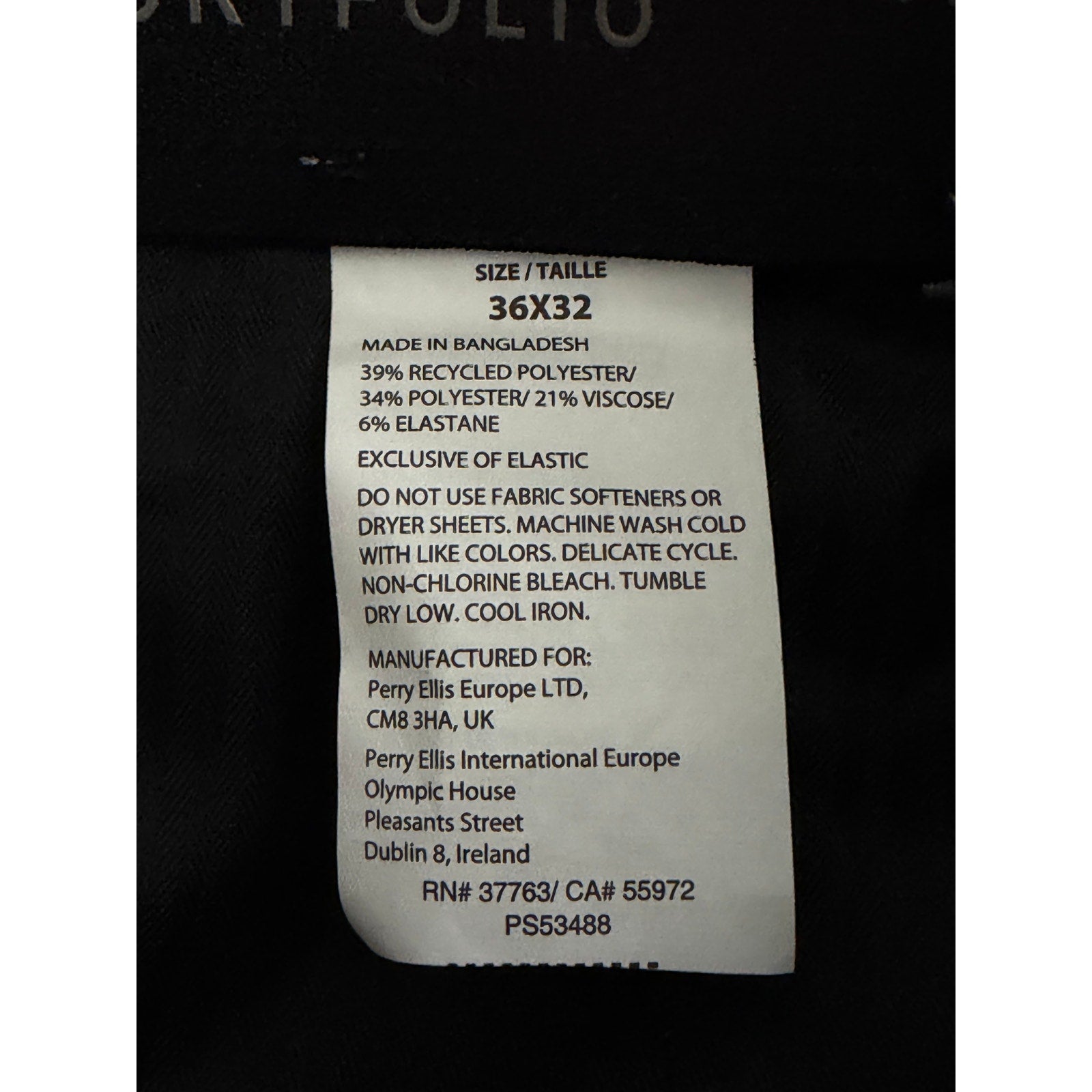 Perry Ellis Portfolio Dress Pant Men's 36"x32" Modern Fit Chiseled Stone