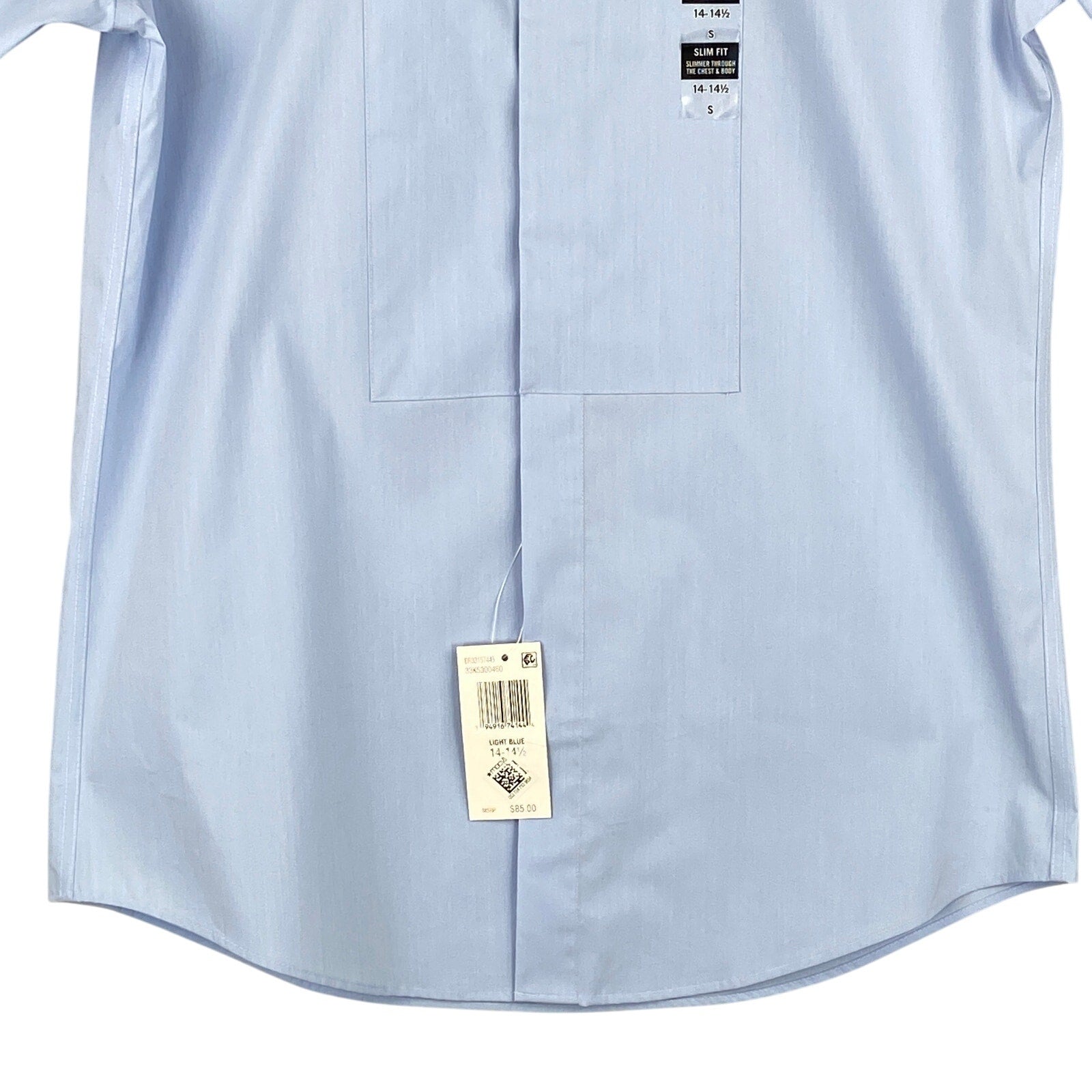 Calvin Klein Shirt Men's Small 14-14.5 Infinite Color Slim Fit Band Collar Blue