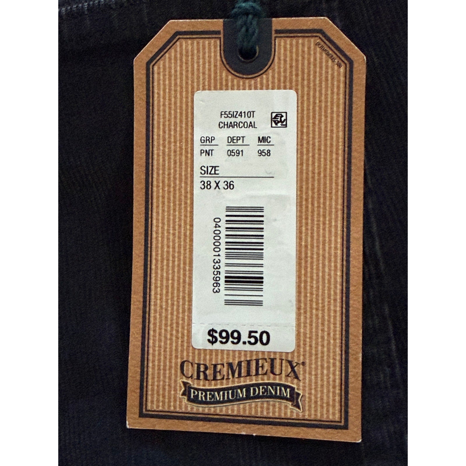 Daniel Cremieux Corduroy Pants Men's 38"x36" Straight Fit Stretch Charcoal