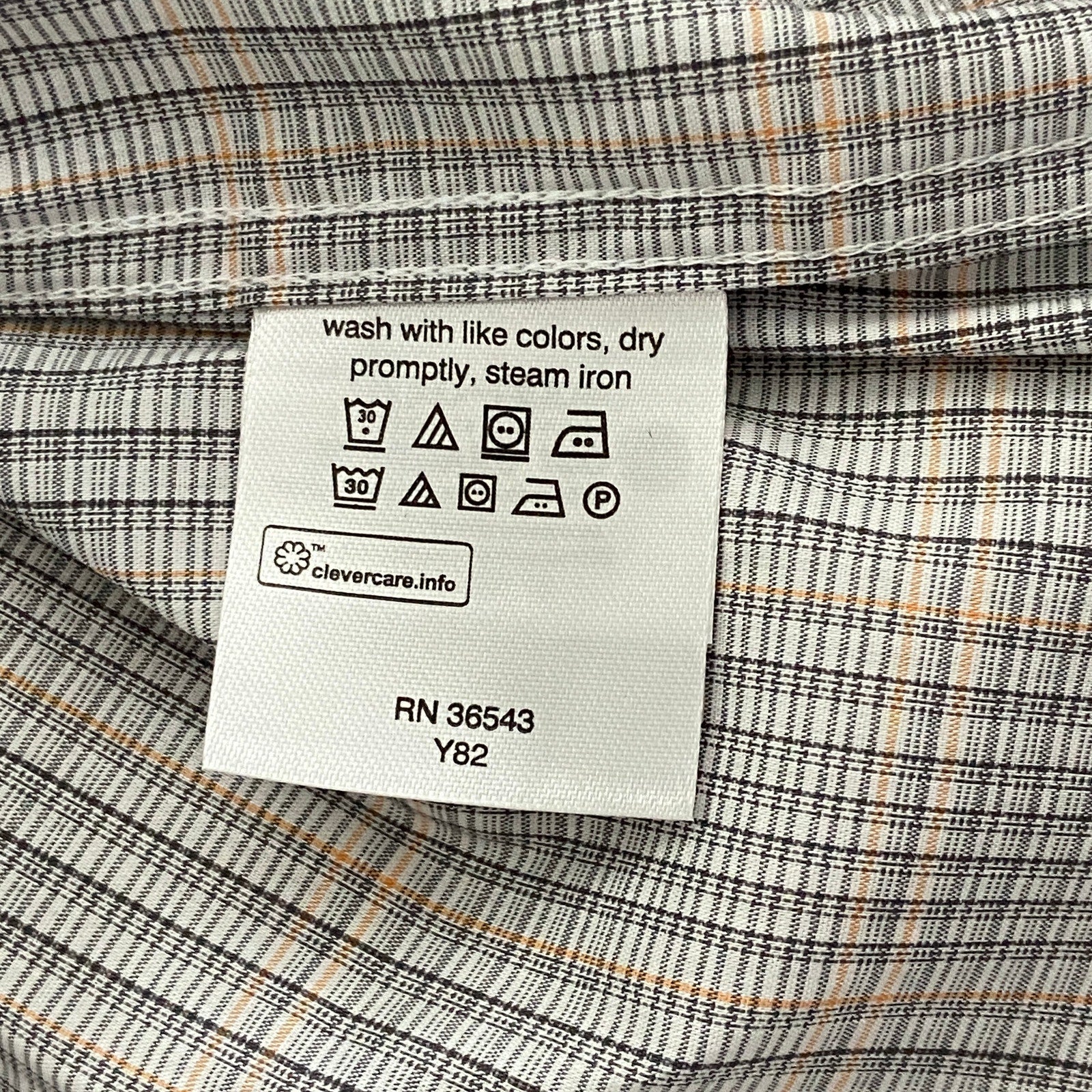 Calvin Klein Dress Shirt Men's Large Extra-Slim Fit Stain Shield Coral Plaid