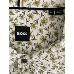Boss Shirt Men's 4XL Big & Tall Short Slv Stretch Linen Shirt Green Floral