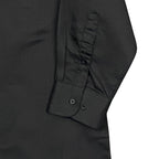 Geoffrey Beene Men's XL 17-17.5 32/33 Satin Stretch Dress Shirt Solid Black