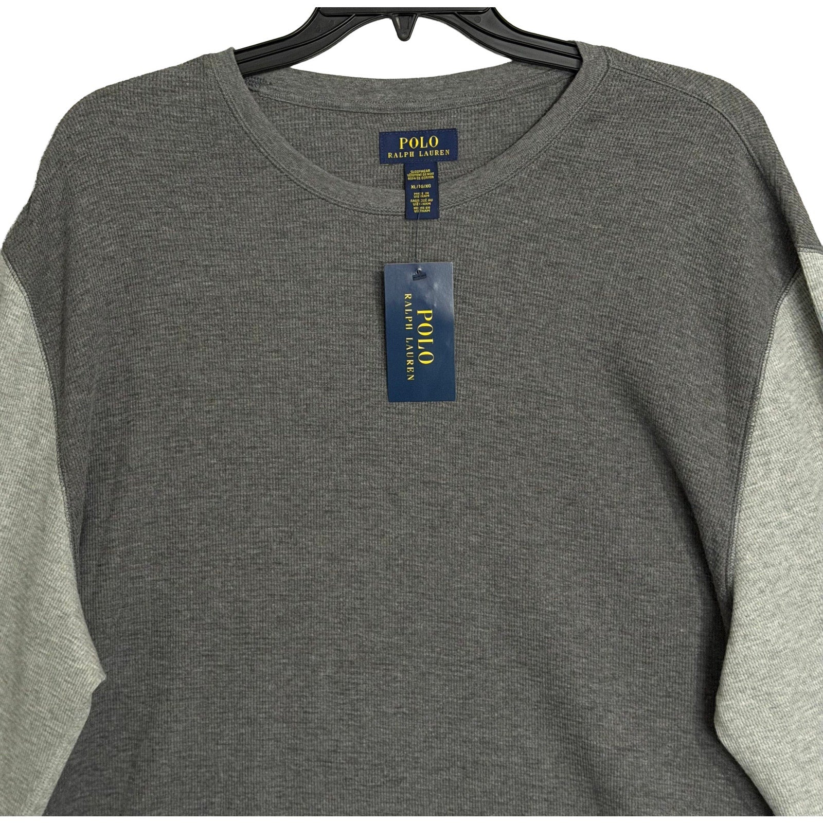 Polo Ralph Lauren Sleepwear Men's XL Crew Neck Long Sleeve Shirt Grey