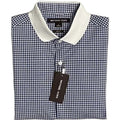Michael Kors Men's Small Slim Fit Short Sleeve Polo Shirt Blue Gingham