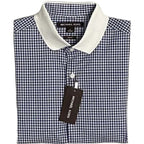 Michael Kors Men's Small Slim Fit Short Sleeve Polo Shirt Blue Gingham