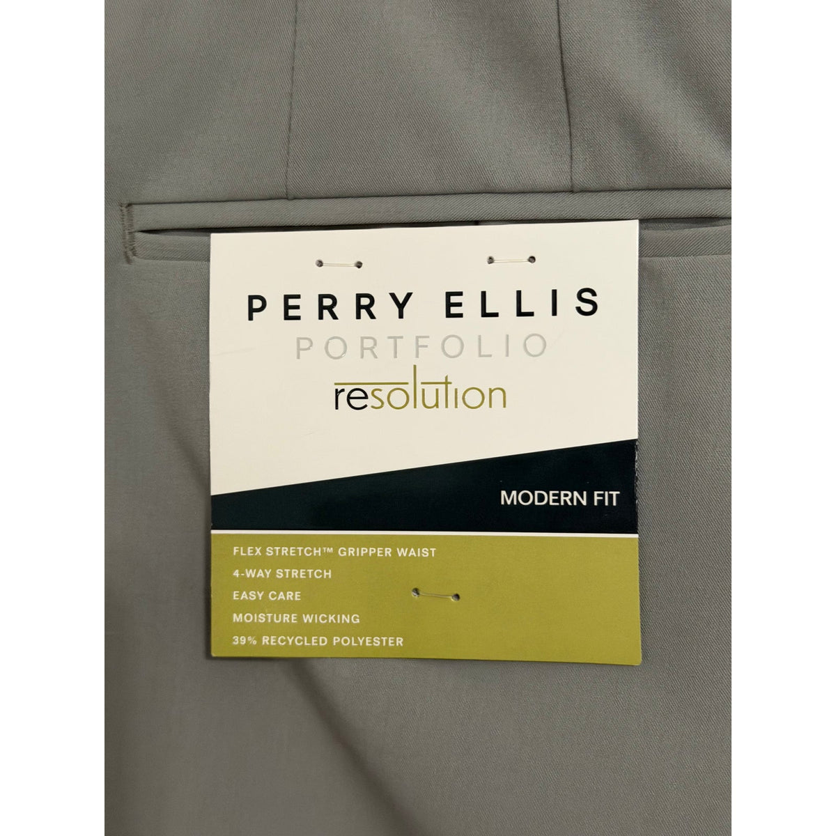 Perry Ellis Pants Men's 40"x32" Modern Fit Dress Pant Chiseled Stone