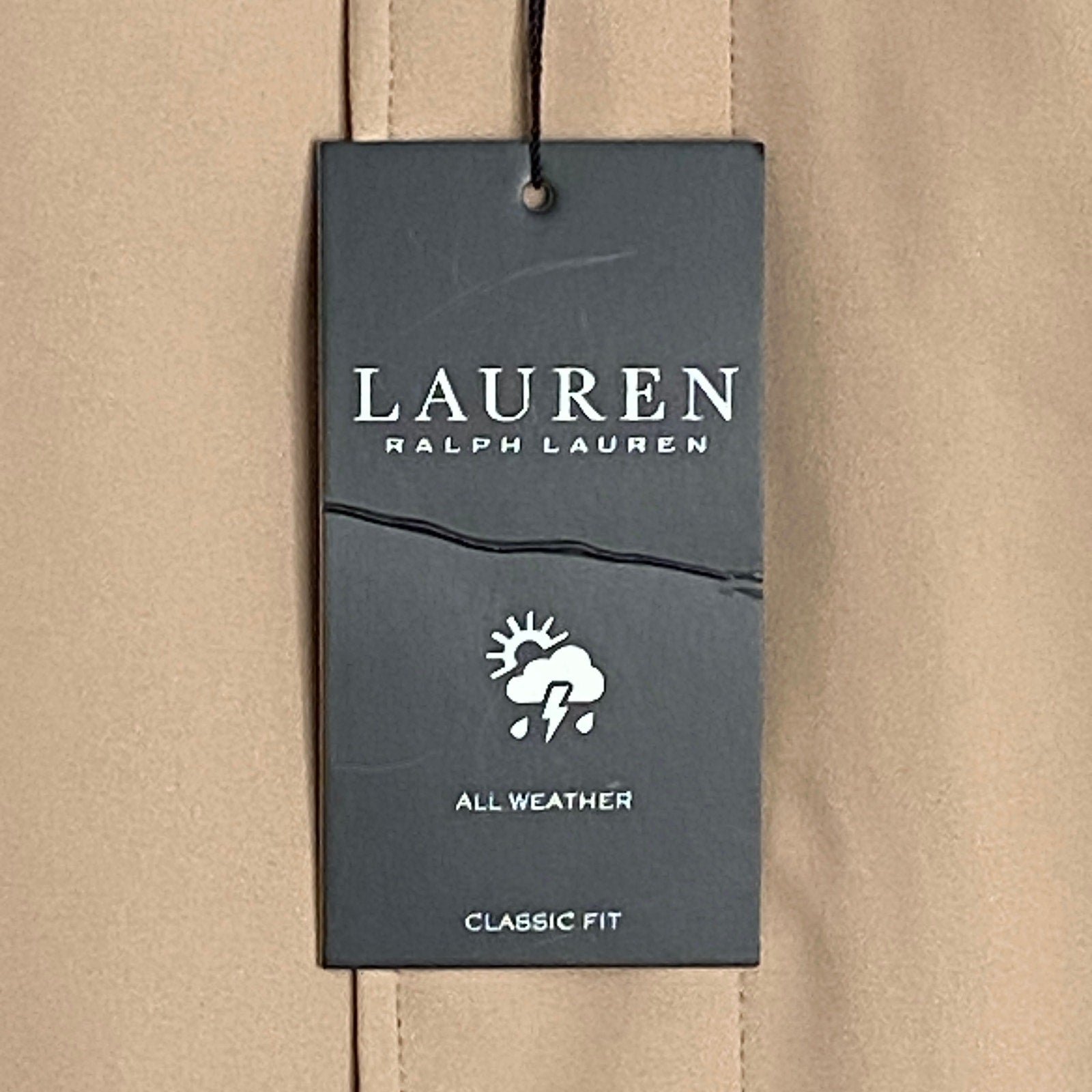 Lauren Ralph Lauren Coat Men's 44R All-Weather Coat Stanza Solid Khaki