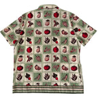 Murano Casual Shirt Men's XL "From the Garden" Slim Fit Short Slv Green/Red