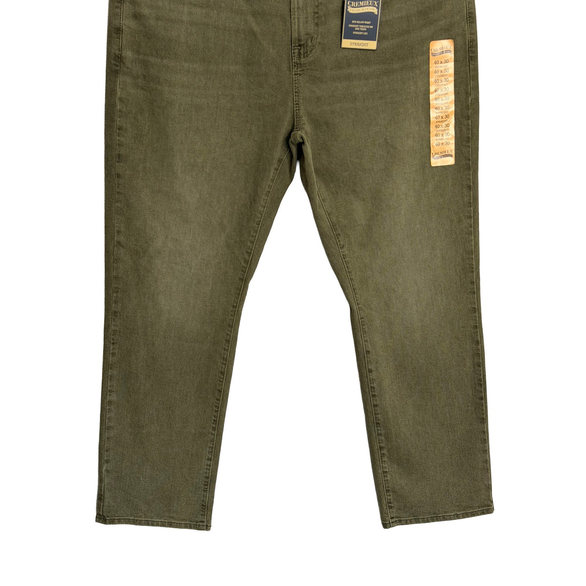 Daniel Cremieux Premium Denim Pants Men's 40"x30" Straight Fit Olive Green