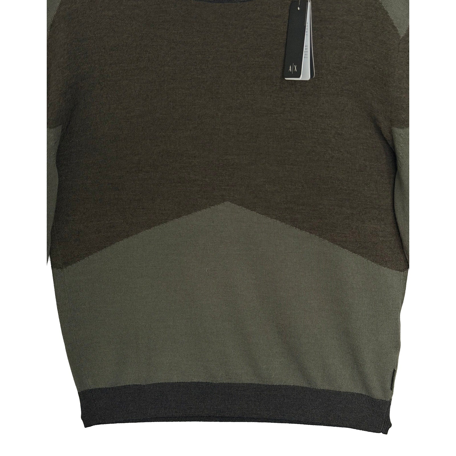 Armani Exchange Sweater Men's Small Crew Neck Lightweight Wool Color-Block