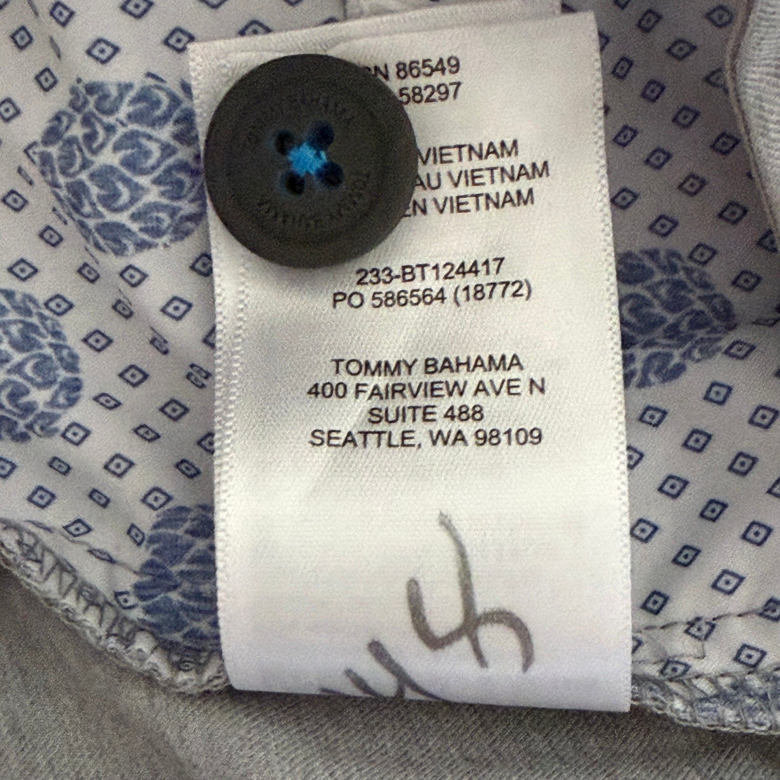 Tommy Bahama Men's 50"x30" Pants "On Par" Flat Front" Harbor Mist