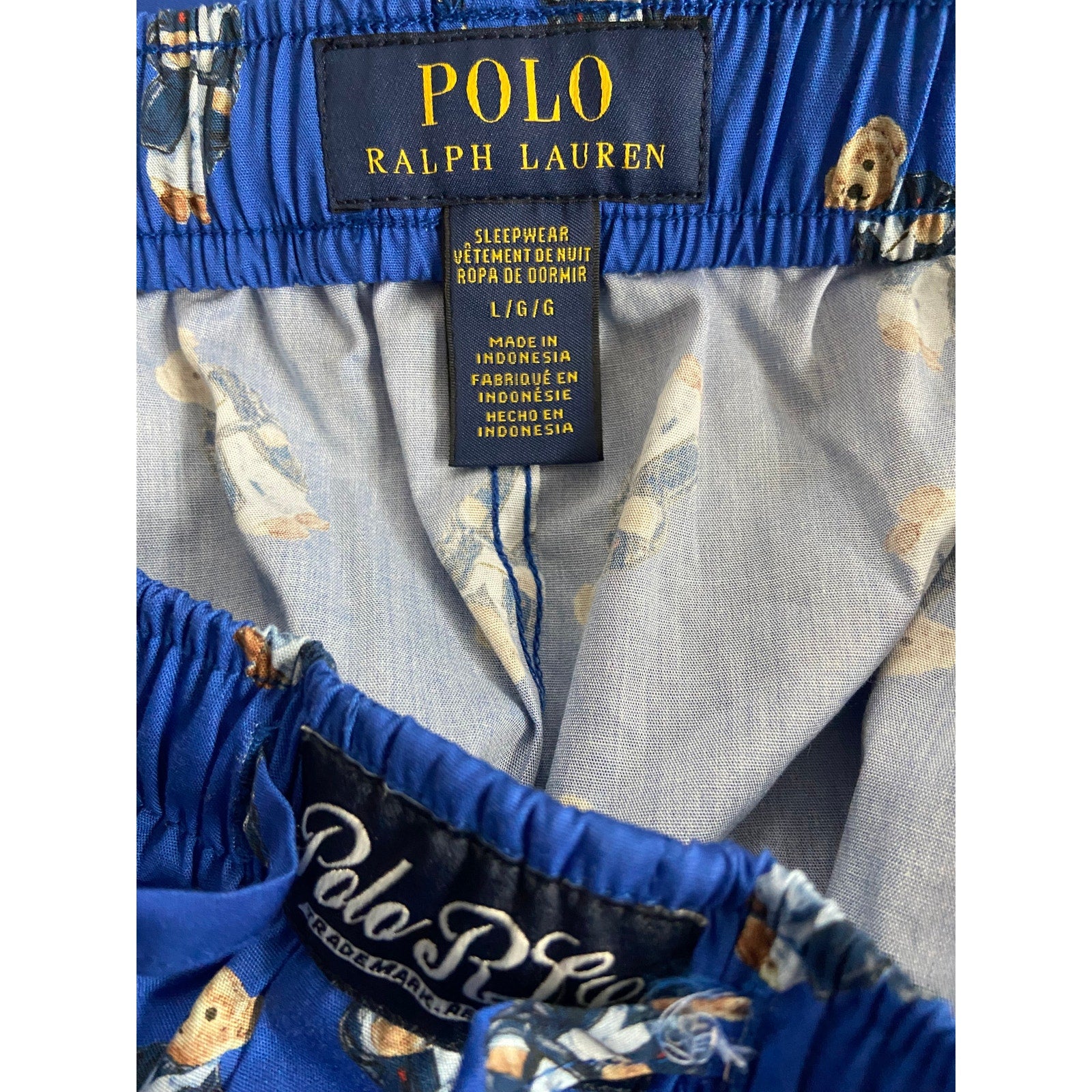 Polo Ralph Lauren Sleep Pant Men's Large Polo Bear Elastic Drawstring Waist NEW