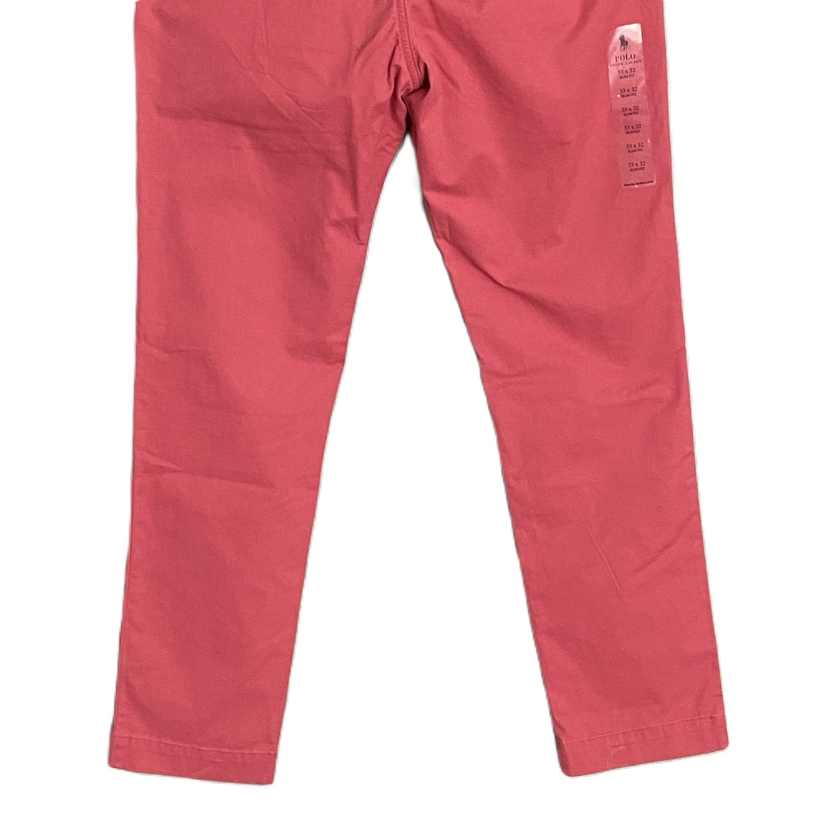 Polo Ralph Lauren Pants 33"x32" Slim Fit Chino Stretch Cotton Twill Red NEW