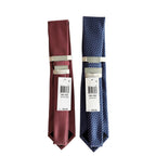 Perry Ellis Portfolio Men's Ties Lot of 2 Red Bartolle Mini & Navy Mackin Geo
