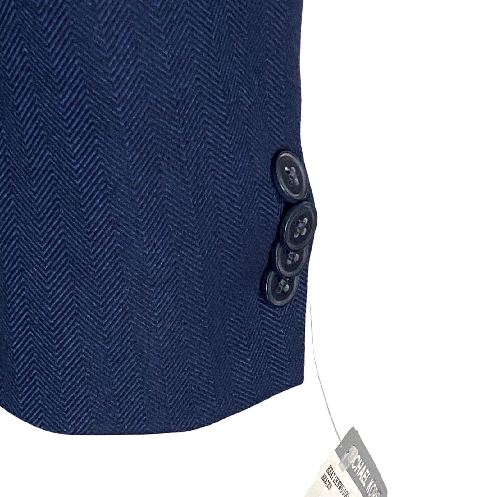 Michael Kors Men's 38 Regular Sport Coat Stretch Blue Herringbone