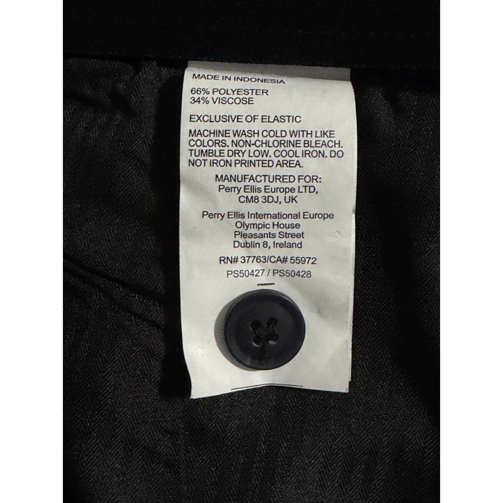 Perry Ellis Portfolio Pants Men's 34"x32" Dress Pants Slim Fit Dark Blue