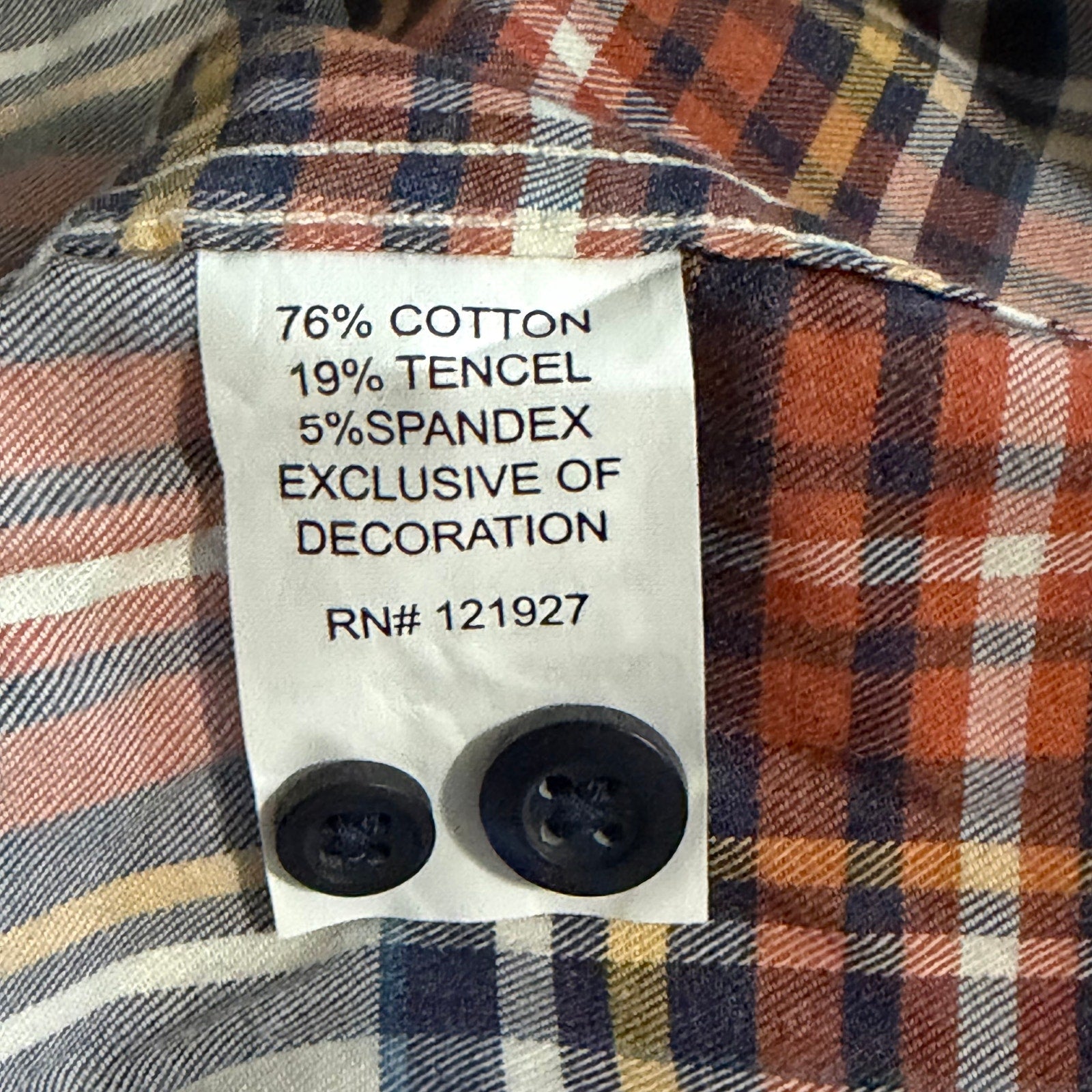 Johnnie-O Knick Performance Men's Medium Flannel Button-Down Shirt Pumpkin