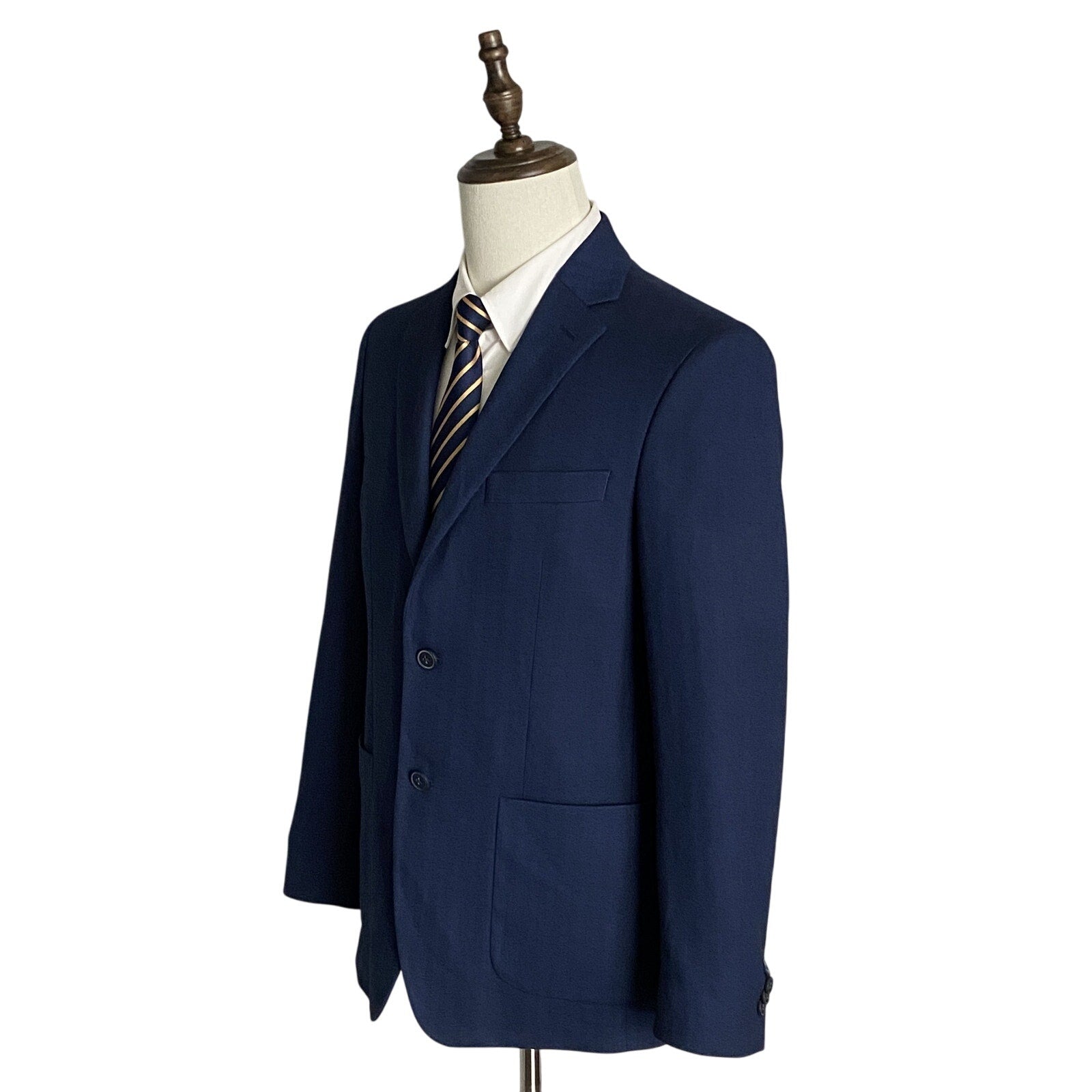 Michael Kors Men's 38 Regular Sport Coat Stretch Blue Herringbone
