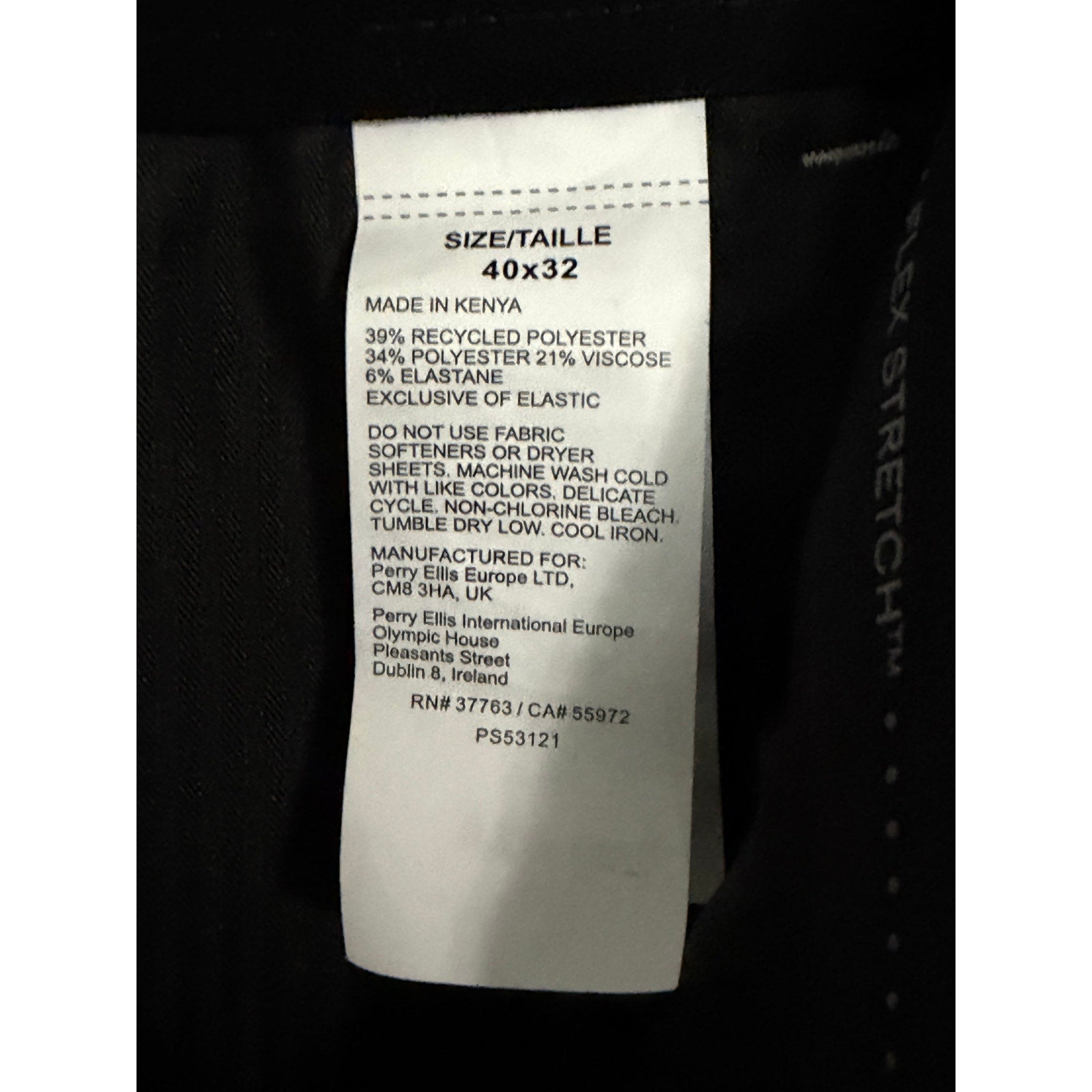 Perry Ellis Portfolio Pants Men's 40"x32" Modern Fit Dress Pant Chiseled Stone