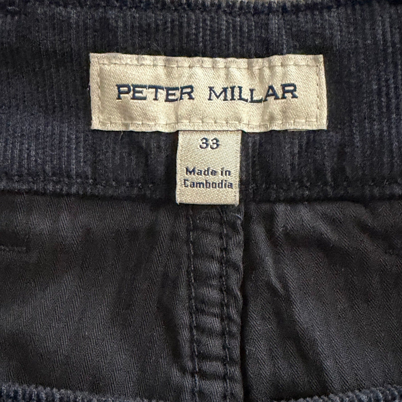 Peter Millar Corduroy Pants Men's 33"x33" Classic Fit 5-Pocket Dark Navy