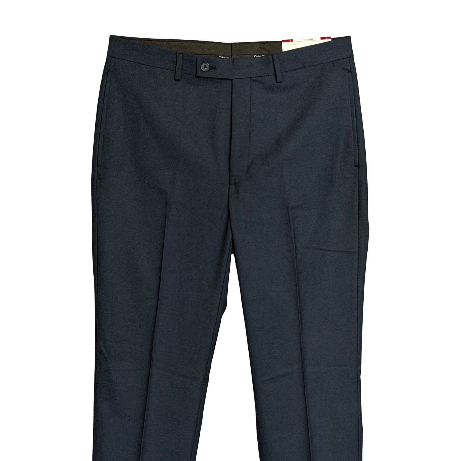 Calvin Klein Dress Pant Men's 34"x34" Slim Fit Flat Front Stretch Navy Blue