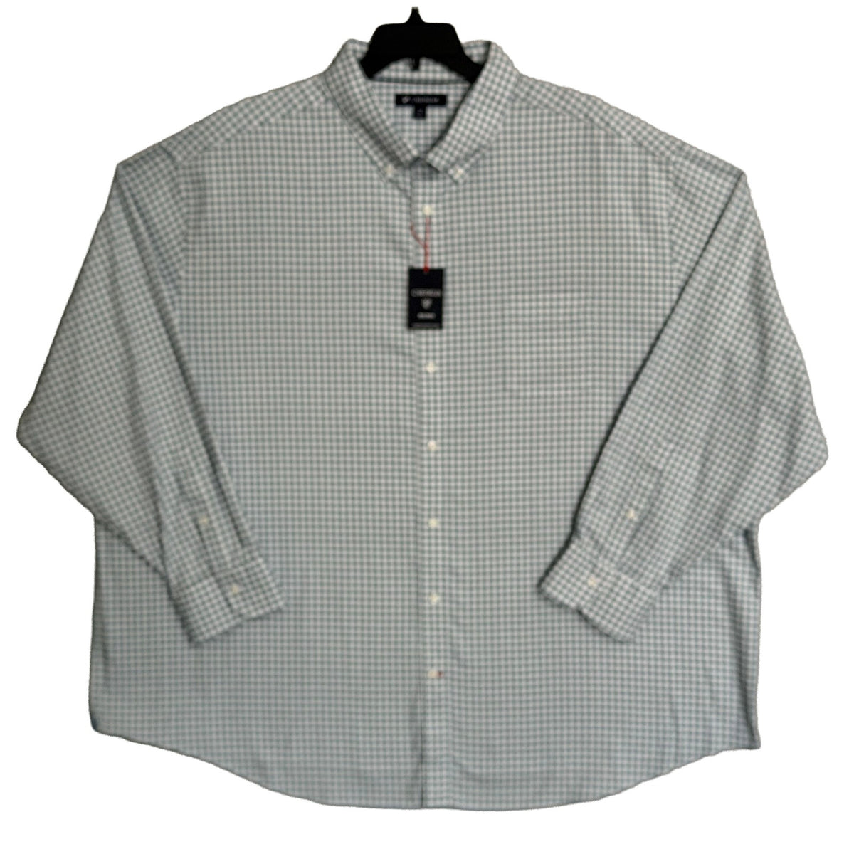 Daniel Cremieux Oxford Shirt Men's 4XB Big & Tall Button-Down Stretch Stone Blue Gingham