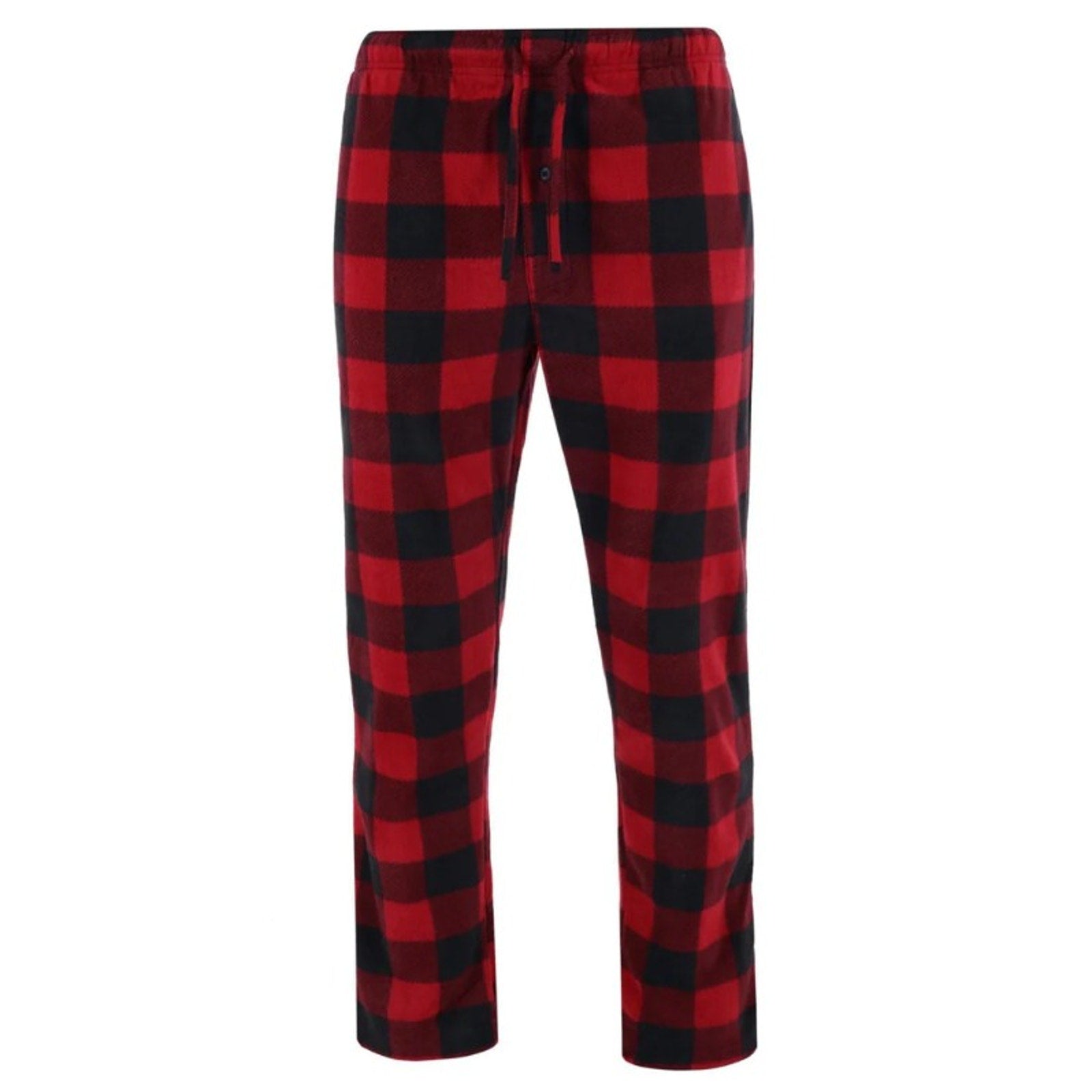 Hanes Fleece Sleep Pant Men's XL Drawstring Pockets Red Buffalo Check