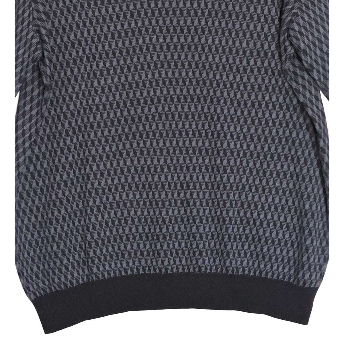 Perry Ellis Men's XLT Big & Tall Geometric Jacquard Crew Neck Sweater Indigo