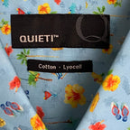 Quieti Shirt Men's XL Short Sleeve Button-Down Beach / Floral Theme Print