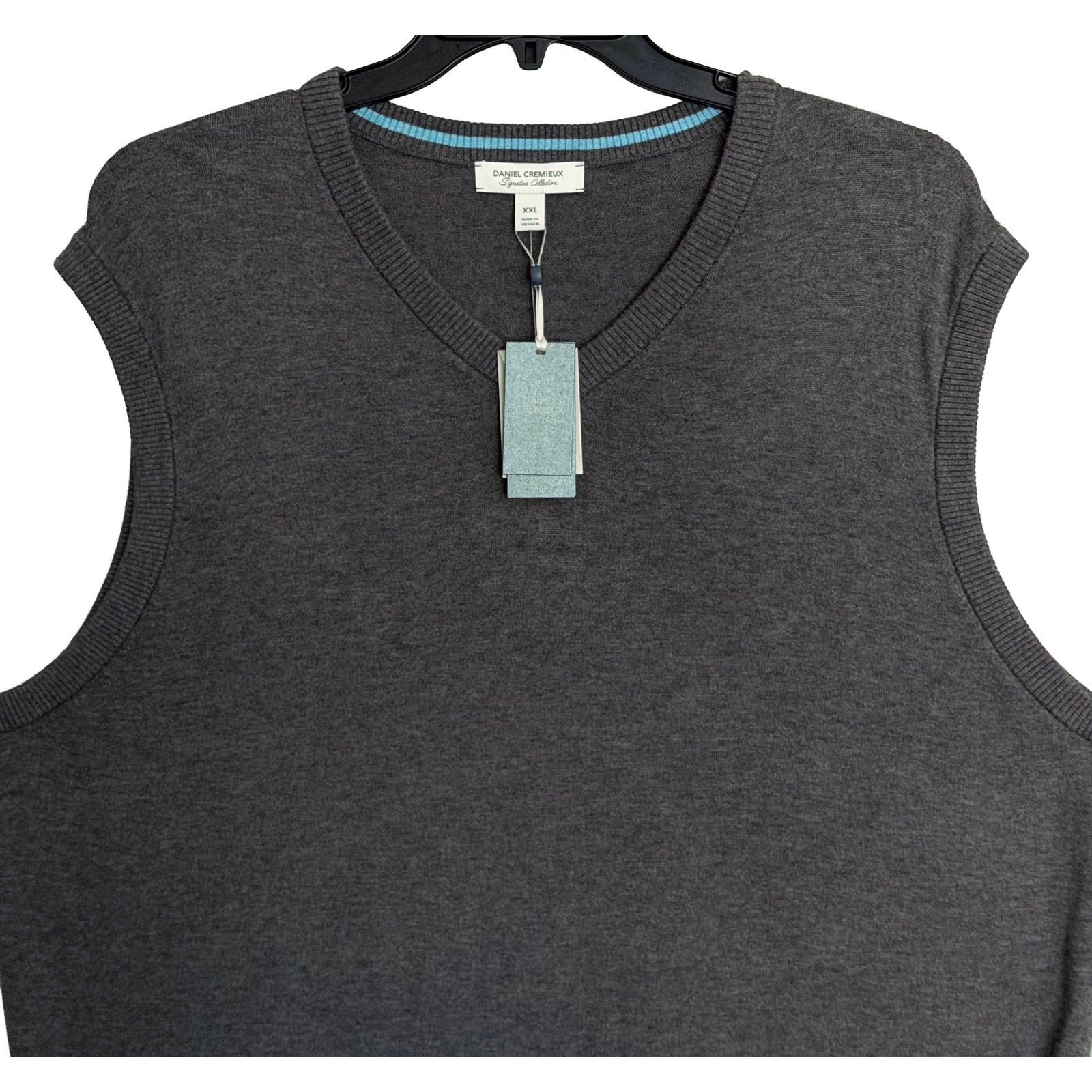 Daniel Cremieux Sweater Vest Men's XXL Supima Cotton Cashmere Blend Charcoal
