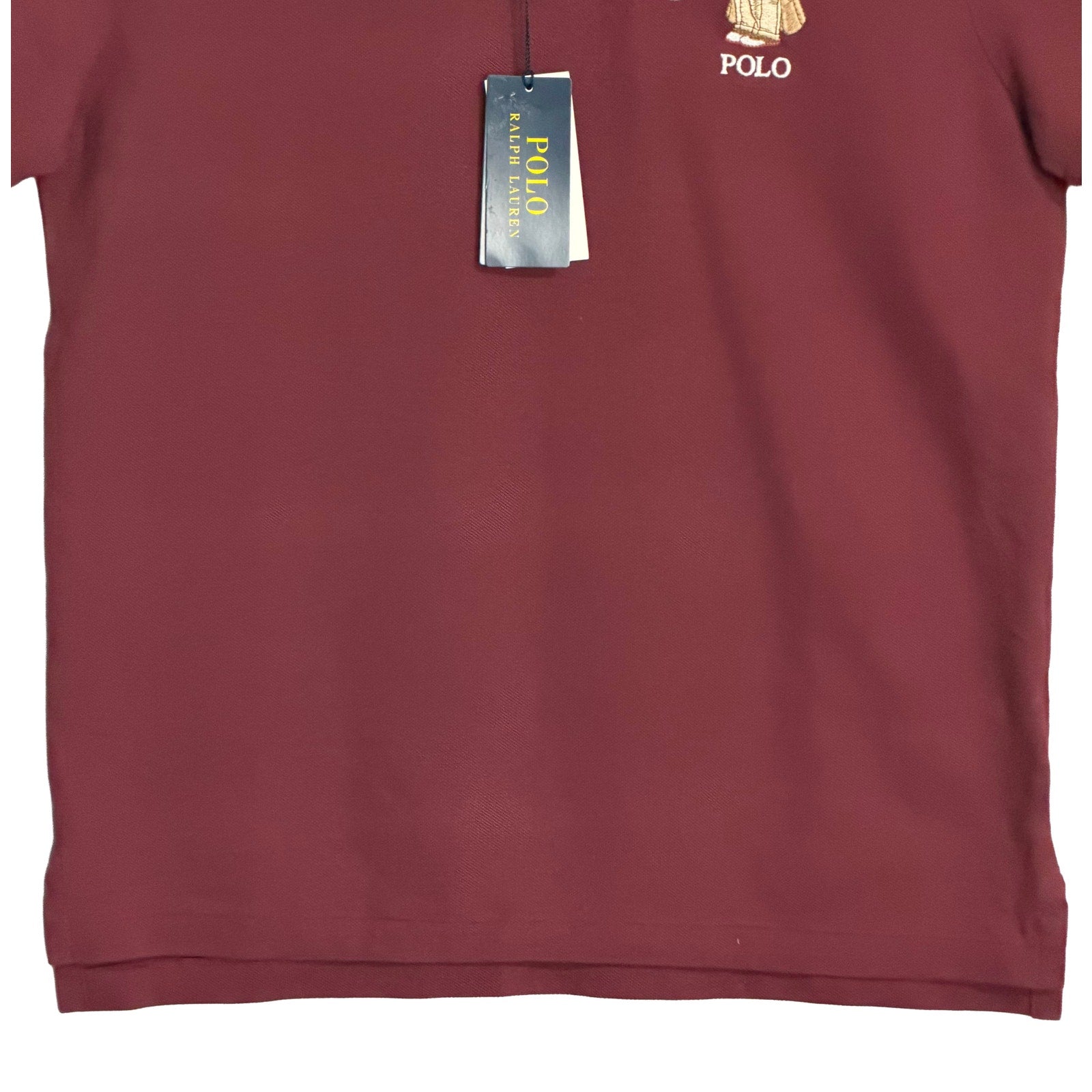 Polo Ralph Lauren Polo Shirt Men's Medium Polo Bear Custom Slim Fit Red