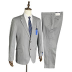 Nautica Men's Suit 2-Piece 36R 30W Bi-Stretch Cotton Gaff Solid Grey