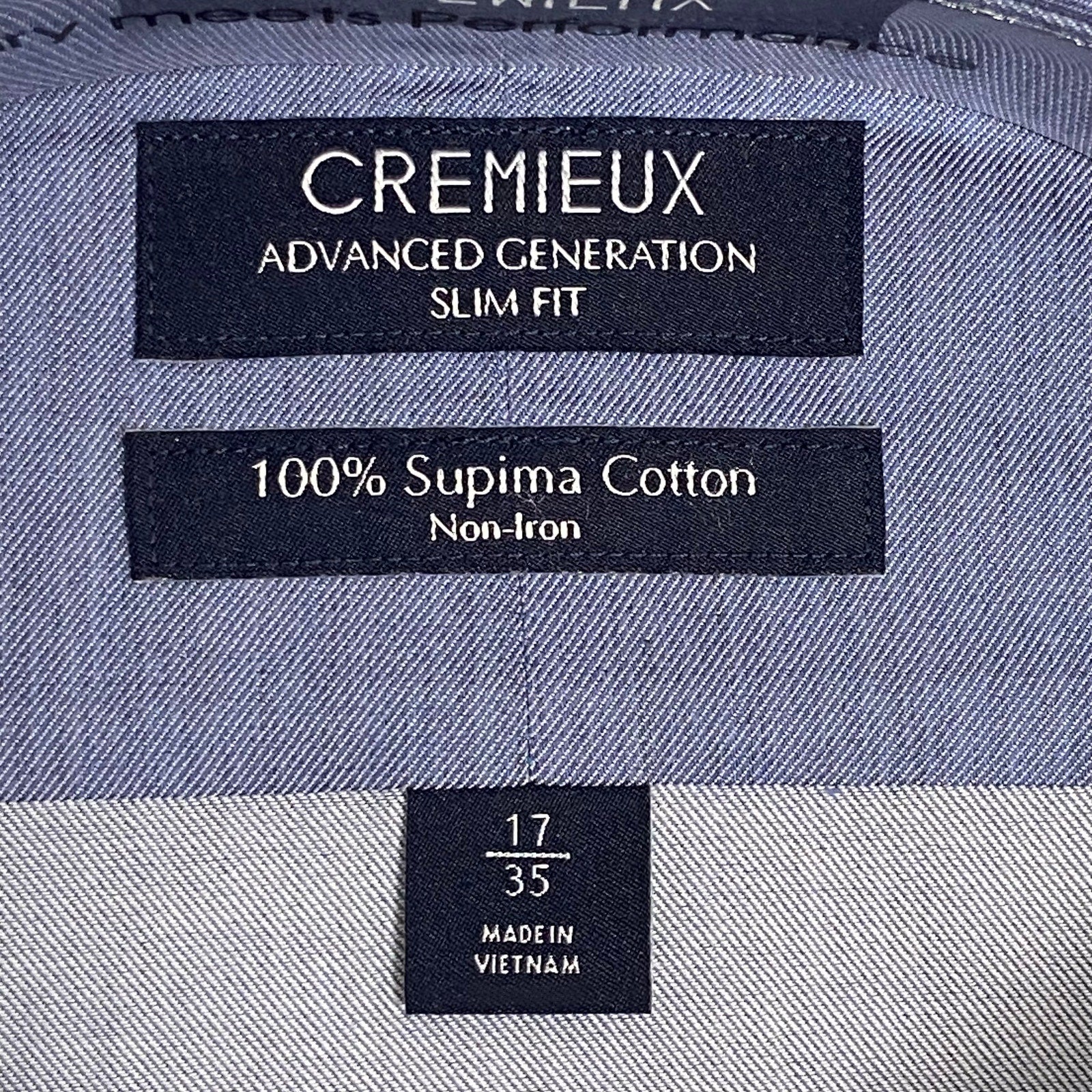 Daniel Cremieux Dress Shirt Men's 17-35 Slim Fit Supima Cotton Blue NEW