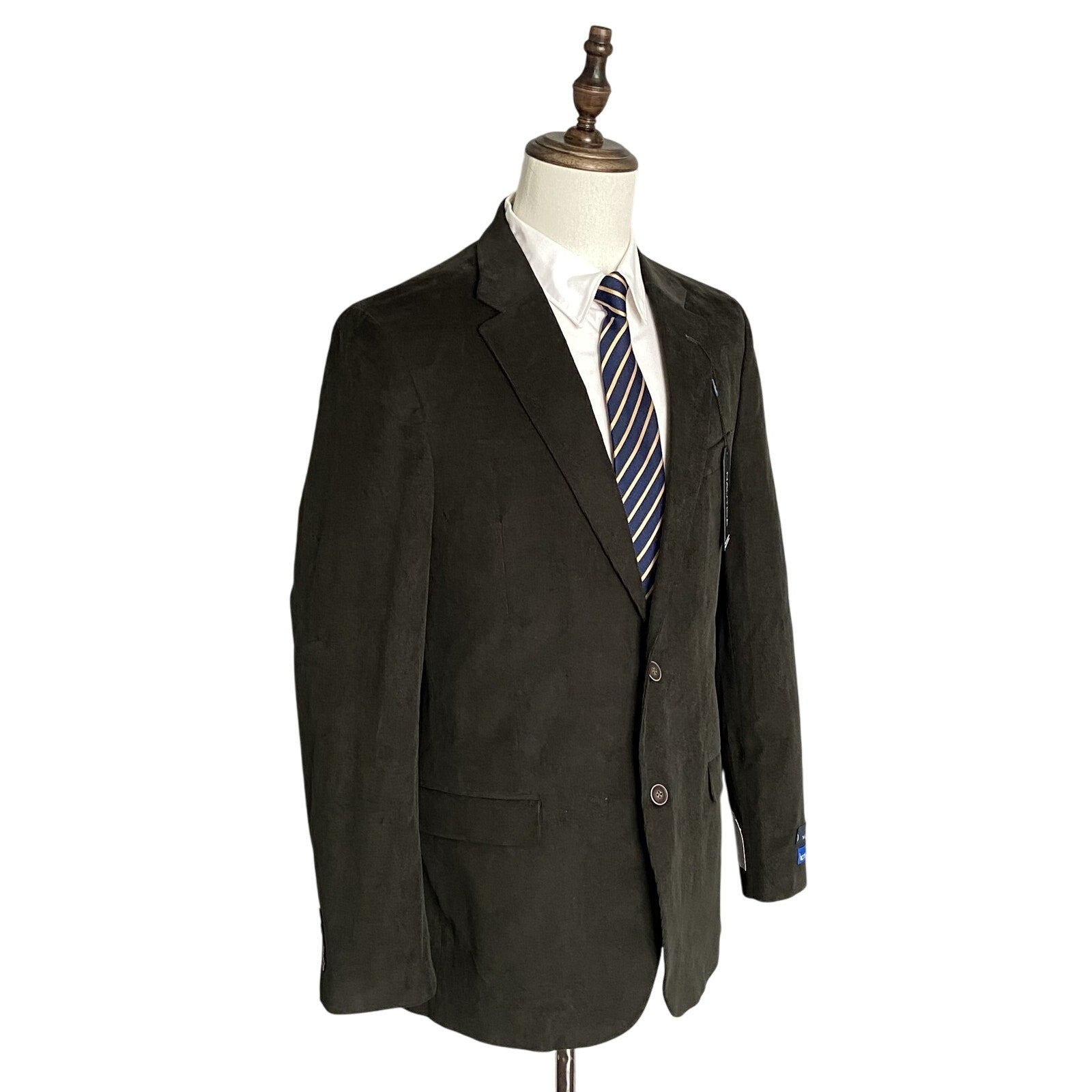 Nautica Sport Coat Men's 42 Long Corduroy Modern Fit Stretch Dark Olive