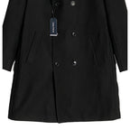 Nautica Men's 42 Regular Overcoat Double-Breasted Wool Blend Lined Black