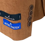 Nautica Men's 38 Regular Corduroy Sport Coat Modern Fit Camel Brown